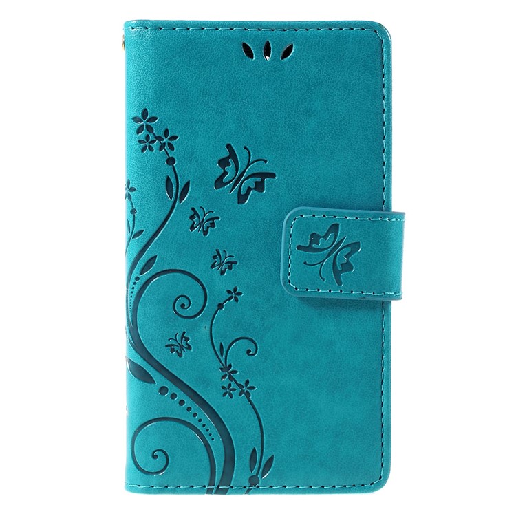 Butterfly Leather Phone Cover for Sony Xperia Z3 Compact D5803 D5833 M55w - Blue-3