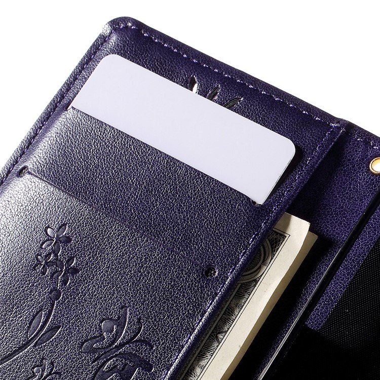 Butterfly Leather Phone Case for Sony Xperia Z3 Compact D5803 D5833 M55w - Purple-7