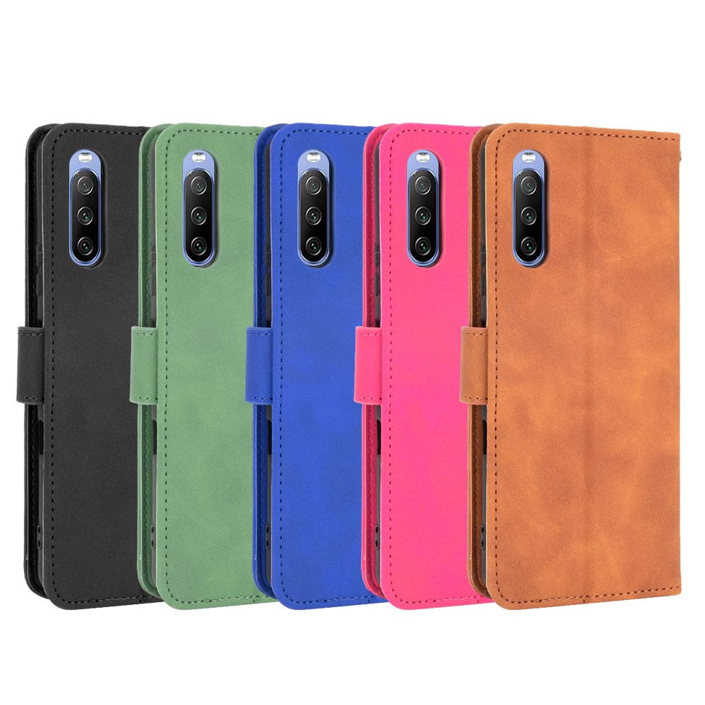 Skin-touch Feeling Leather Wallet Case Phone Cover with Supporting Stand for Sony Xperia 10 III - Brown-12