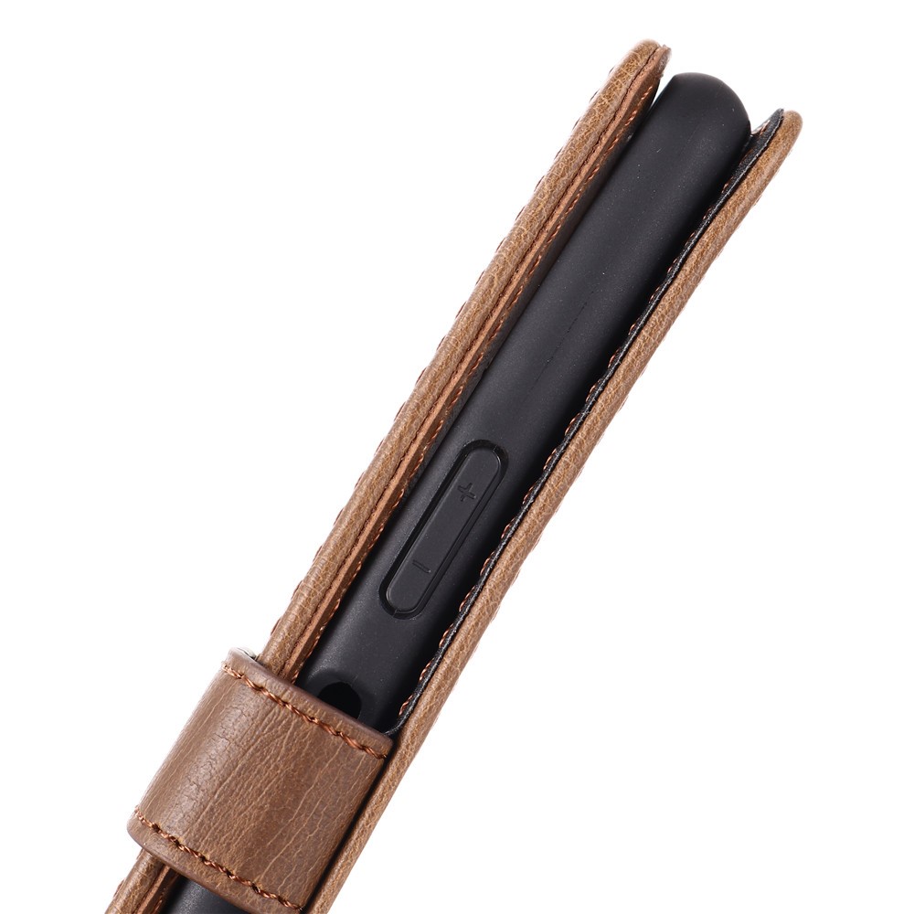 Crazy Horse Vintage Leather Wallet Protective Case for Sony Xperia 10 III - Coffee-7