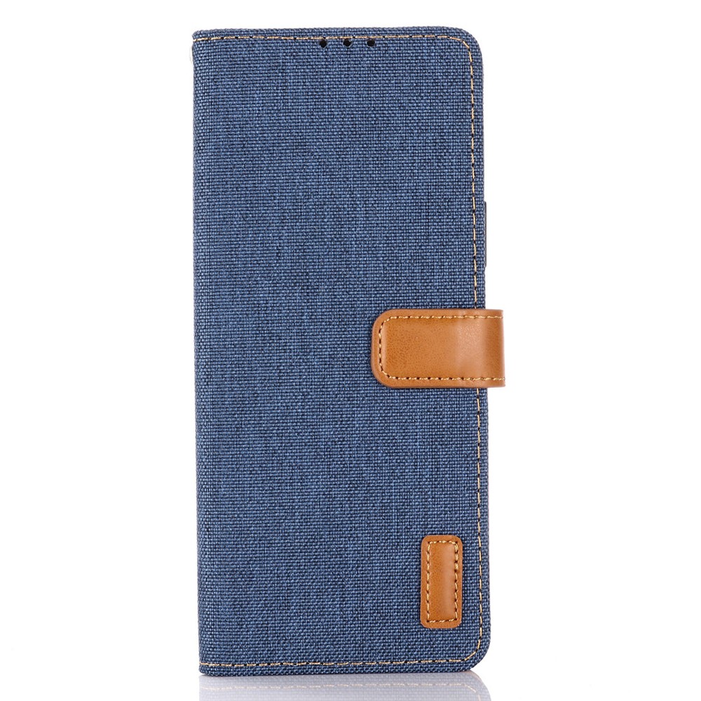 Wallet PU Leather Stand Protector Jeans Cloth Texture Case for Sony Xperia 1 III - Dark Blue-2