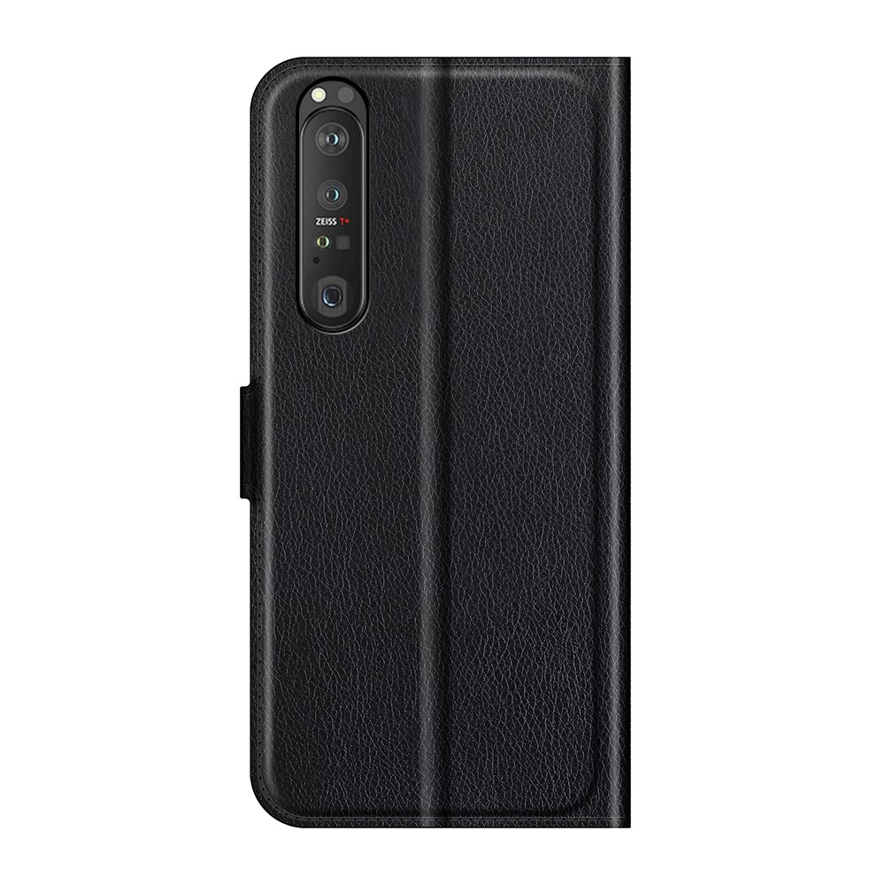 Wallet Design Litchi Texture Leather Phone Case with Stand for Sony Xperia 1 III - Black-3