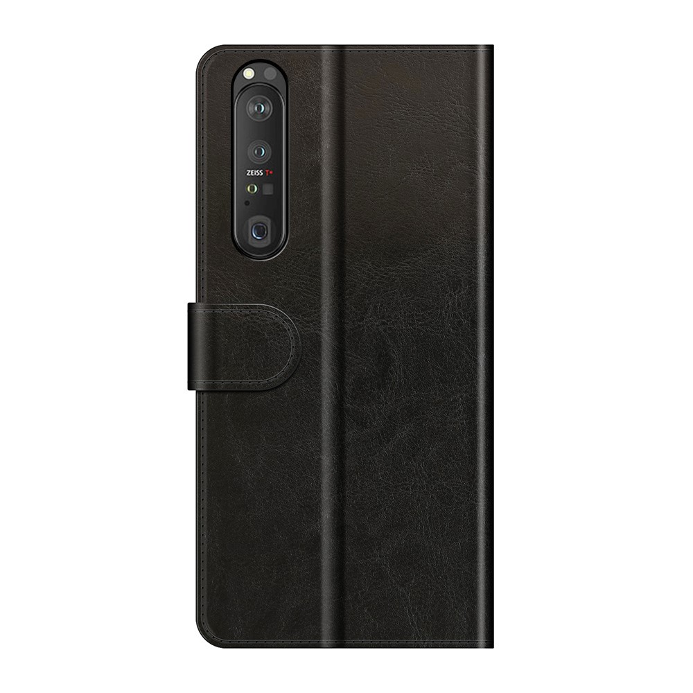 Crazy Horse Texture Leather Wallet Case for Sony Xperia 1 III - Black-3