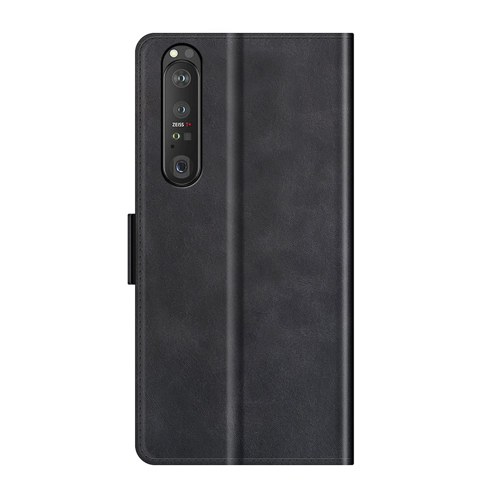 Magnetic Double Clasp PU Leather Wallet Stand Case Flip Cover for Sony Xperia 1 III - Black-3