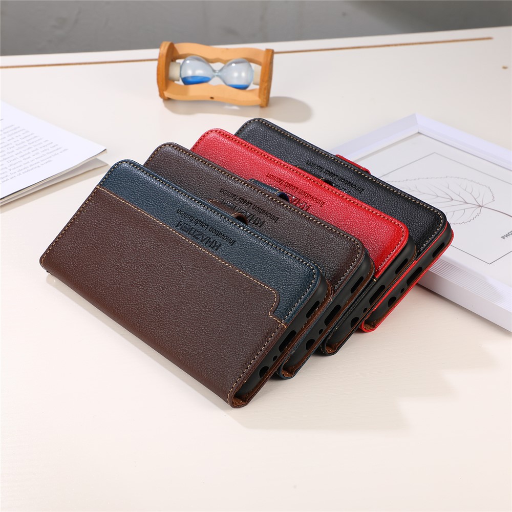 KHAZNEH Litchi Skin Design RFID Anti-theft Swiping Function Leather Phone Case Cover for Sony Xperia 5 III - Blue-10
