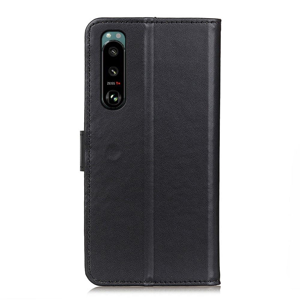 Magnetic Clasp PU Leather Protective Phone Wallet Stand Shell Case for Sony Xperia 5 III - Black-3