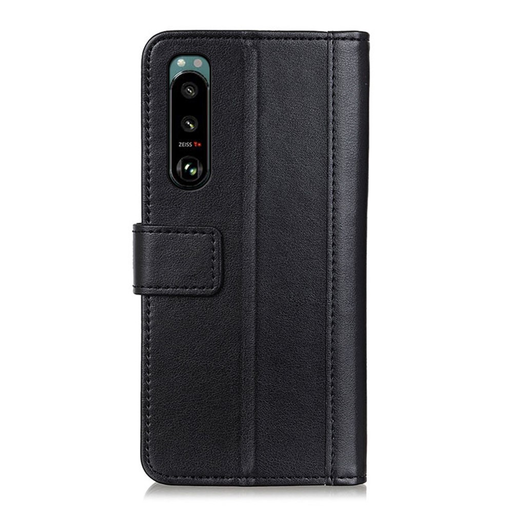 Full Protection Stand Leather Phone Cover Wallet Design Case for Sony Xperia 5 III - Black-6