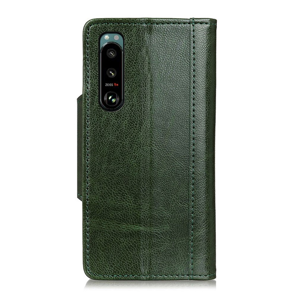Wallet Design PU Leather Full Protection Phone Case with Stand for Sony Xperia 5 III - Green-8