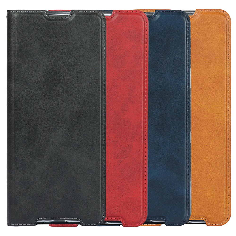 Leather Stand Case with Card Slot for Sony Xperia 1 III - Black-12