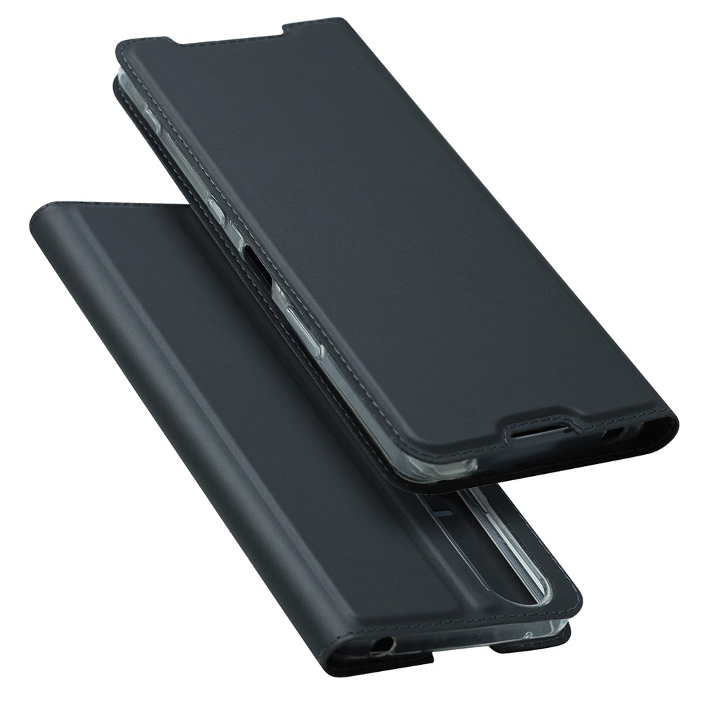 Auto-absorbed Stand Leather Mobile Phone Case Shell Cover with Card Holder for Sony Xperia 1 III - Black-8