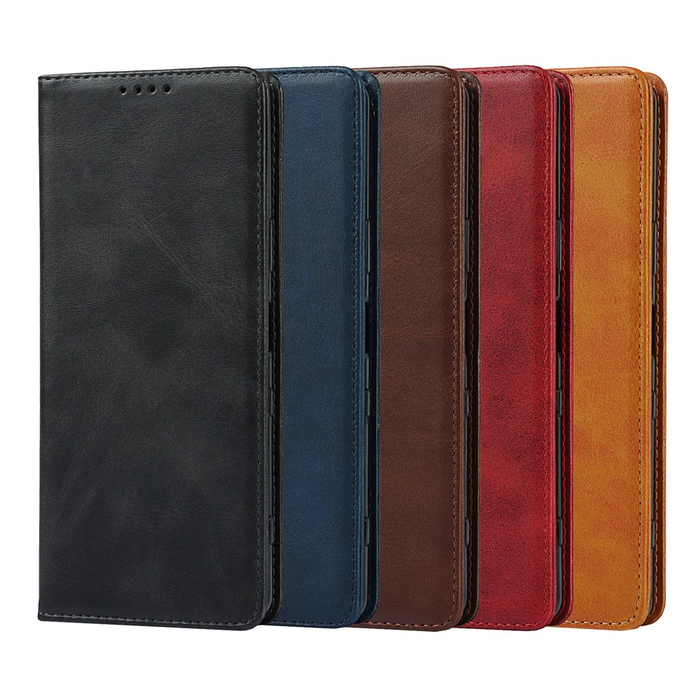 Auto-absorbed Wallet Leather Stand Shell for Sony Xperia 1 III - Black-8