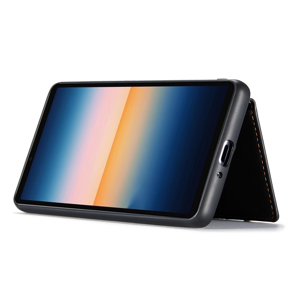 JEEHOOD Detachable 2-in-1 Leather Coated TPU Phone Case with Magnetic Clasp Wallet Design for Sony Xperia 10 III - Black-14