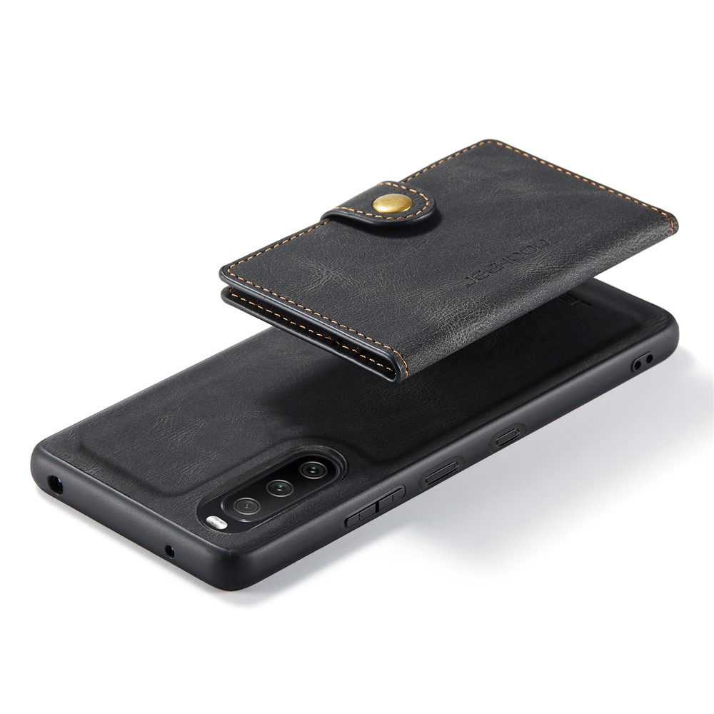 JEEHOOD Detachable 2-in-1 Leather Coated TPU Phone Case with Magnetic Clasp Wallet Design for Sony Xperia 10 III - Black-15
