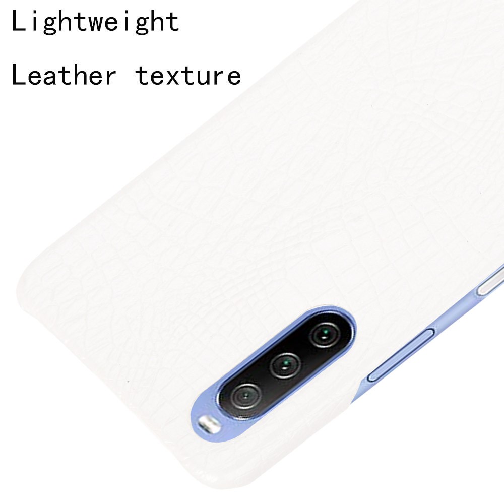 Crocodile Texture Leather Coated Hard PC Phone Cover Case for Sony Xperia 10 III - White-2