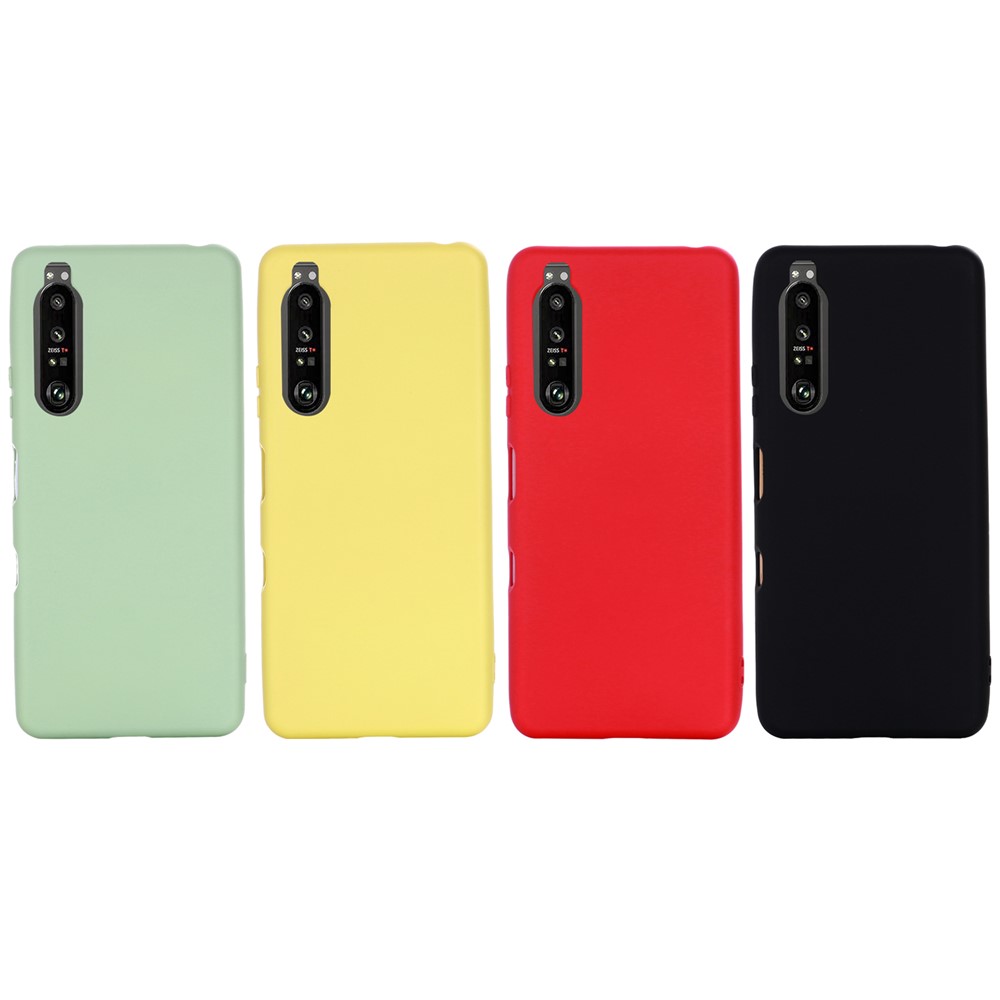 Solid Color Liquid Silicone Well-Protected Phone Protective Shell with Strap for Sony Xperia 1 III - Black-7