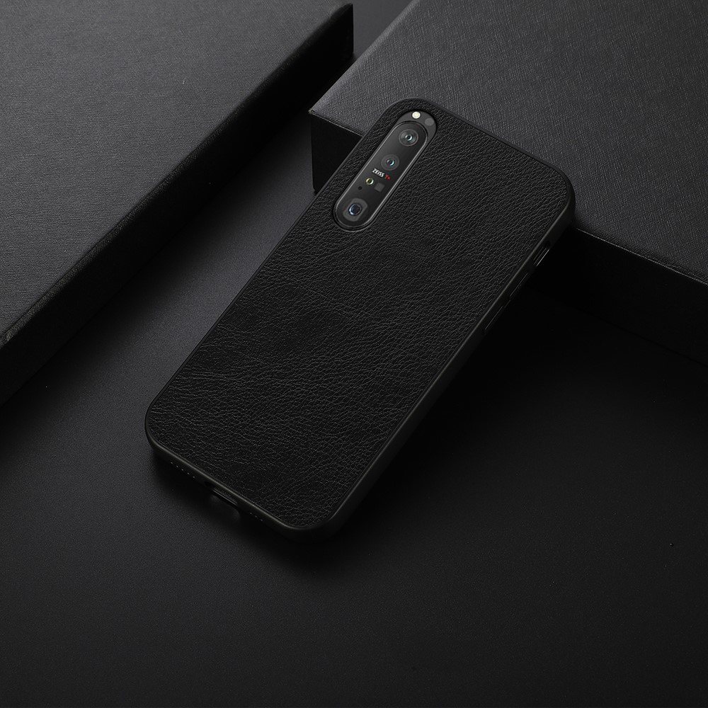 Litchi Texture PU Leather Coated Hybrid Phone Cover Case for Sony Xperia 1 III - Black-2