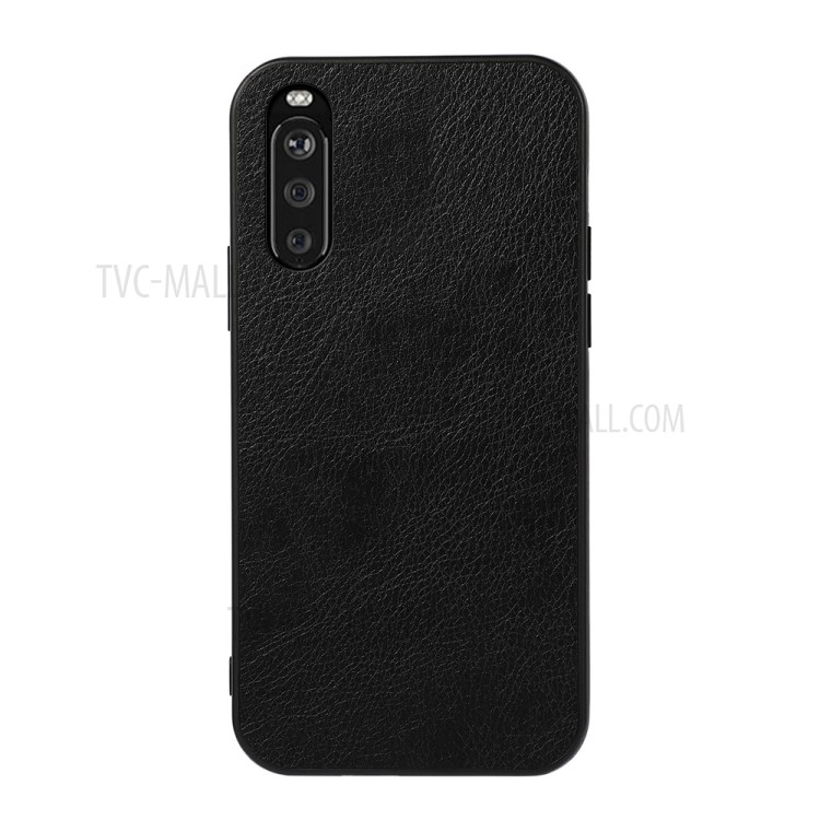 Litchi Texture PU Leather Coated TPU + PC Shock-Proof Case for Sony Xperia 10 III - Black-1
