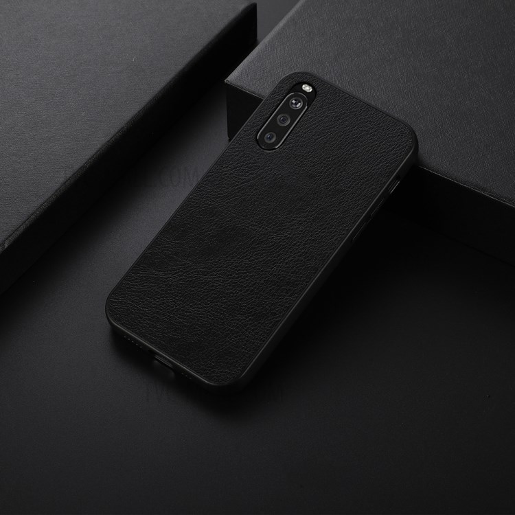 Litchi Texture PU Leather Coated TPU + PC Shock-Proof Case for Sony Xperia 10 III - Black-2