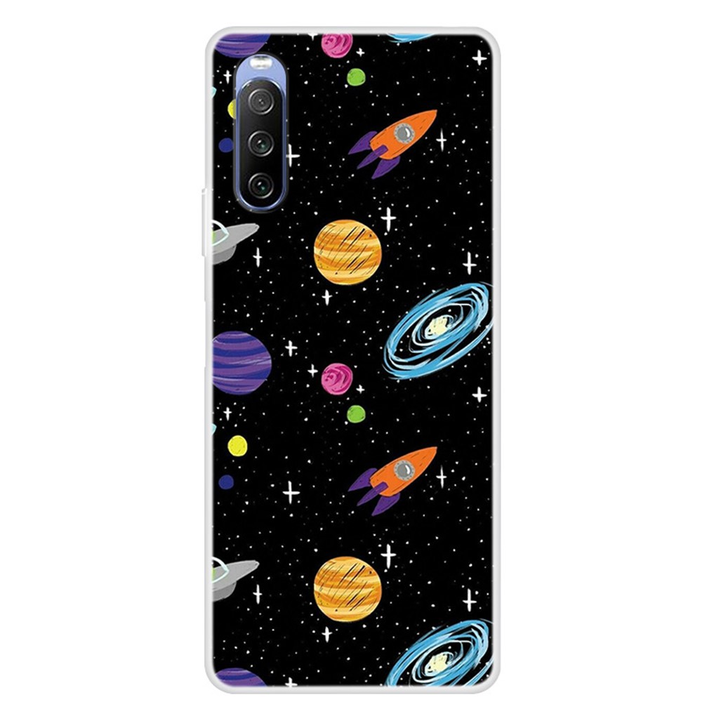 Pattern Printing TPU Phone Back Case for Sony Xperia 10 III - Interstellar-1