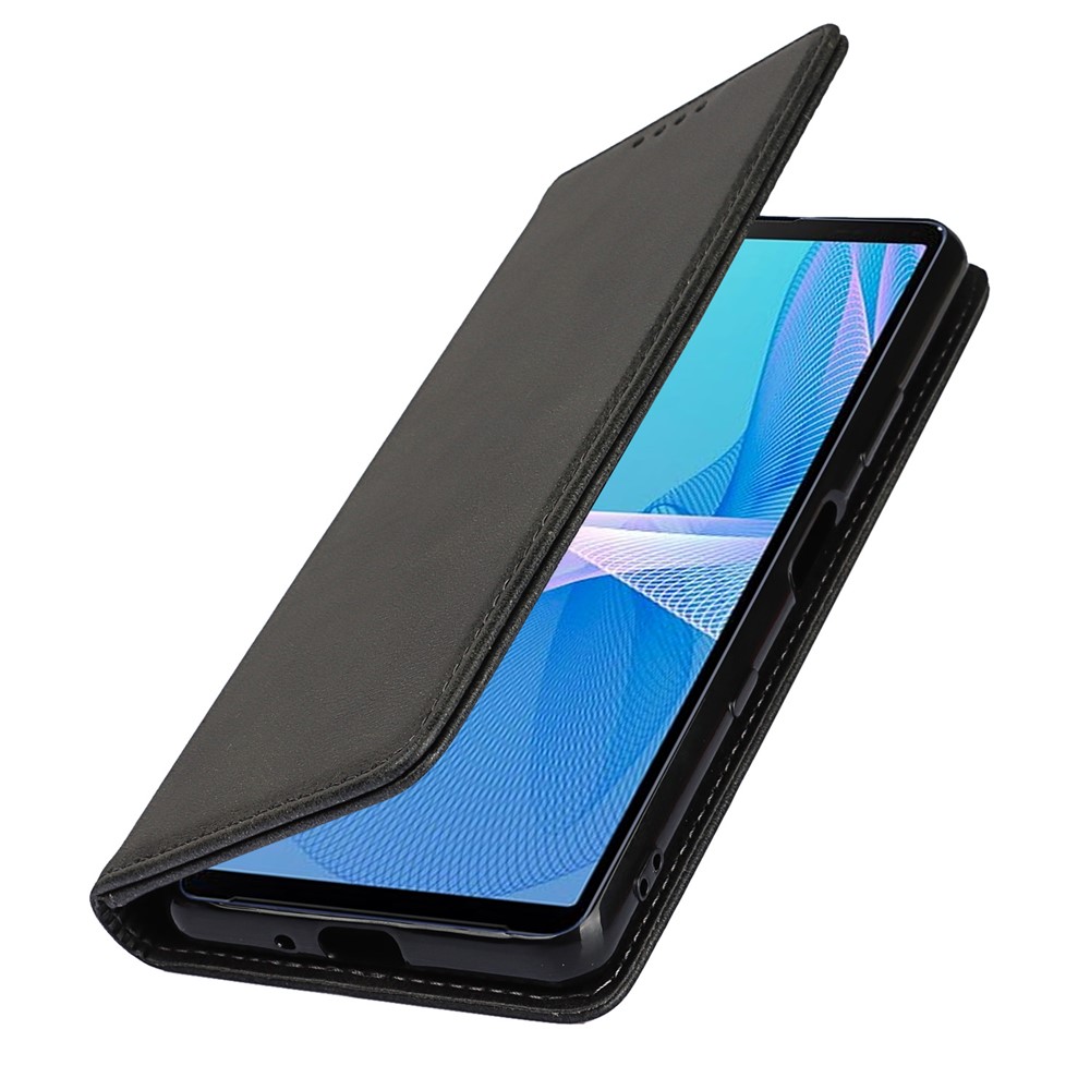 Magnetic Auto-absorbed Wallet Stand Leather Phone Case for Sony Xperia 10 III - Black-8