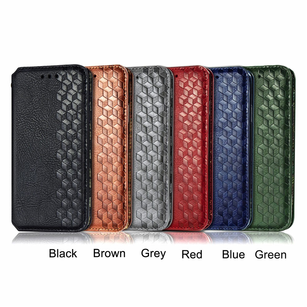 Fashionable Auto-absorbed Rhombus Texture PU Leather Wallet Phone Stand Design Cover for Sony Xperia 5 III - Black-13