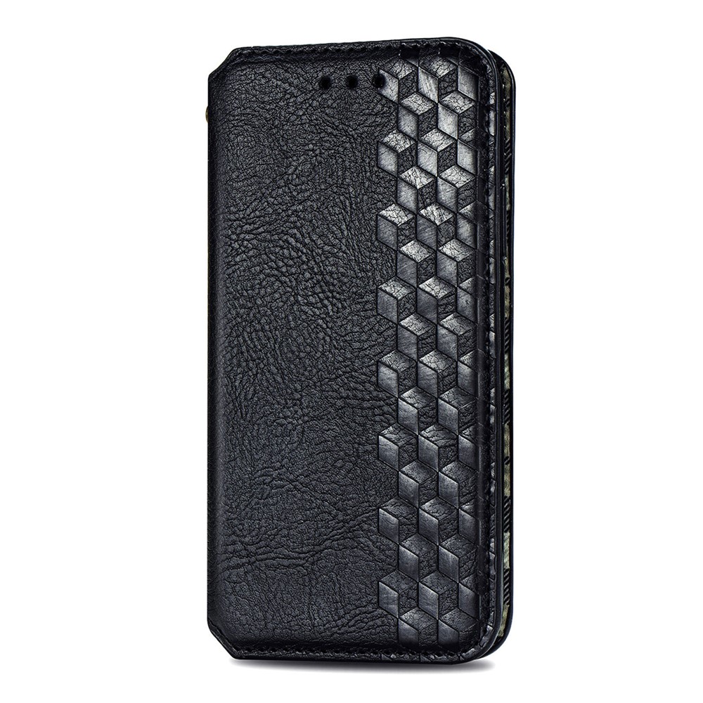 Fashionable Auto-absorbed Rhombus Texture PU Leather Wallet Phone Stand Design Cover for Sony Xperia 5 III - Black-8