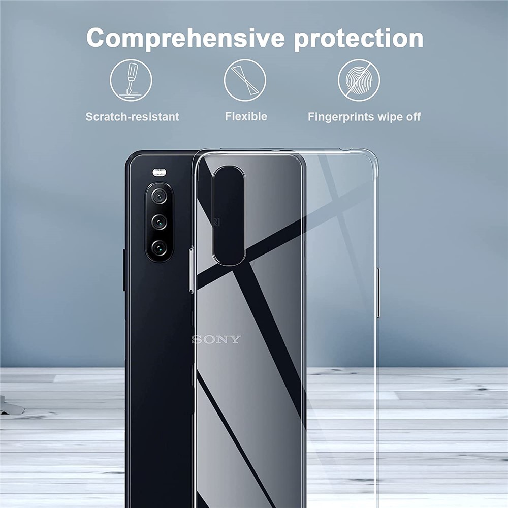 Anti-fingerprint Ultra Clear Flexible TPU Phone Shell Protector Cover for Sony Xperia 10 III-2