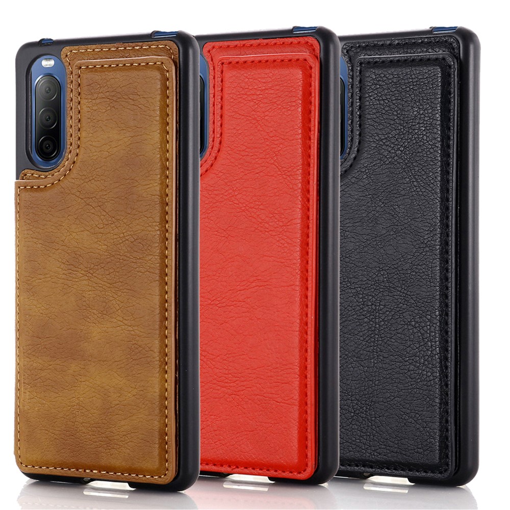 Card Holder Design Kickstand Leather Phone Case Cover for Sony Xperia 10 III - Black-11