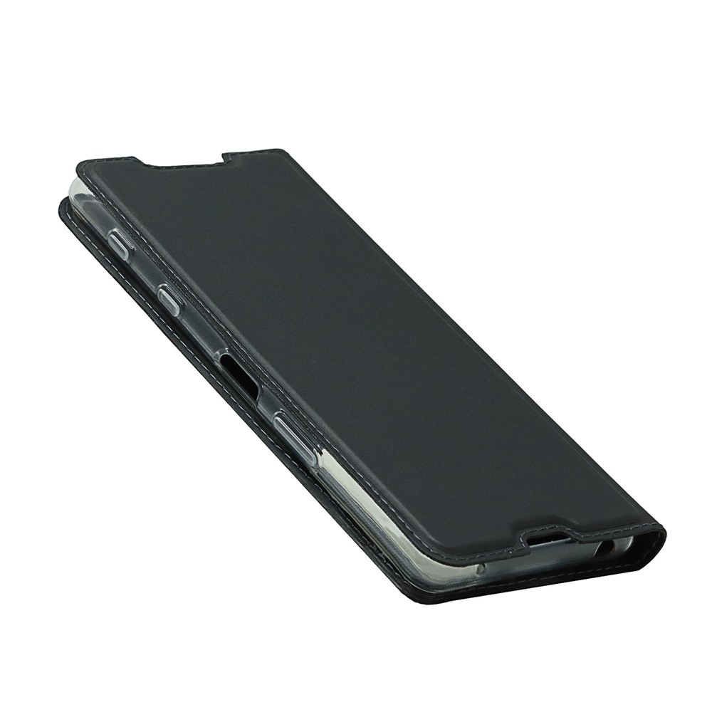 Auto-absorbed PU Leather Coated TPU Phone Case Cover with Stand and Card Slot for Sony Xperia 5 III - Black-8