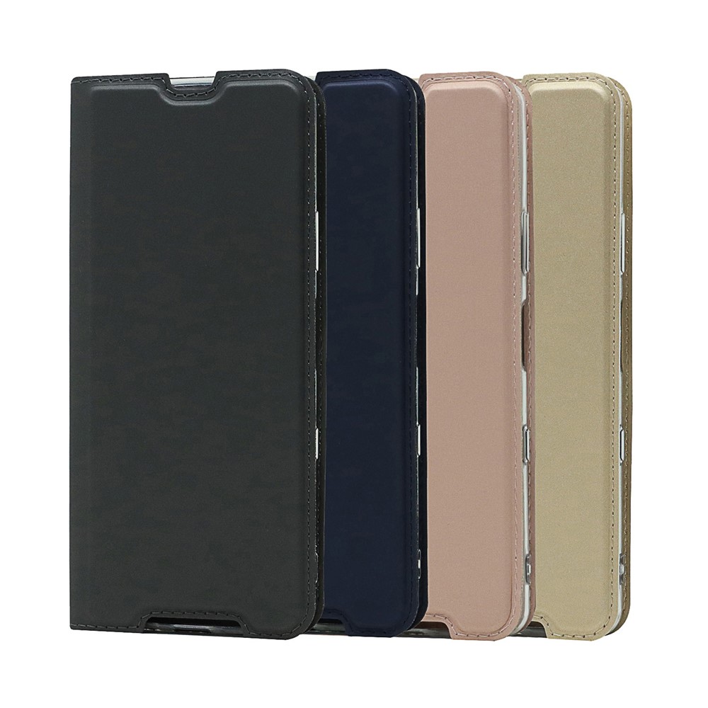 PU Leather Auto-absorbed Cell Phone Cover Stand Case with Card Slot for Sony Xperia 10 III - Black-10