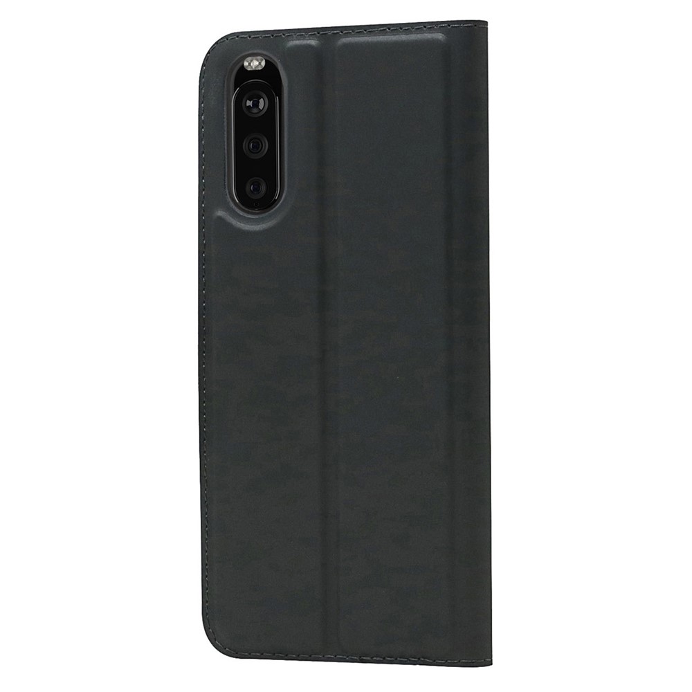 PU Leather Auto-absorbed Cell Phone Cover Stand Case with Card Slot for Sony Xperia 10 III - Black-3