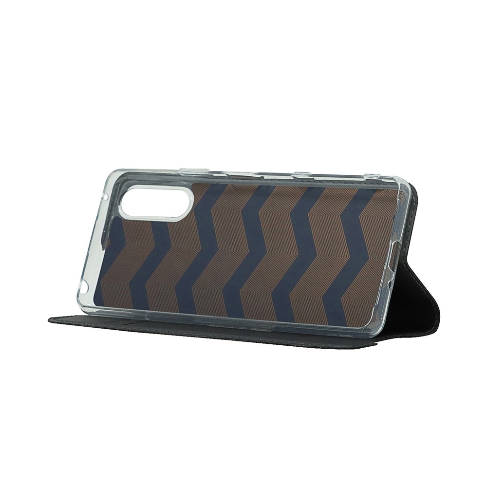 PU Leather Auto-absorbed Cell Phone Cover Stand Case with Card Slot for Sony Xperia 10 III - Black-4