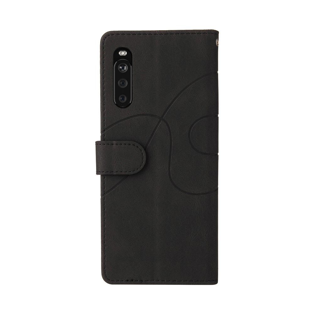 Fashionable Bi-colour Splicing Style Stand Leather Wallet Case Cover for Sony Xperia 10 III - Black-3