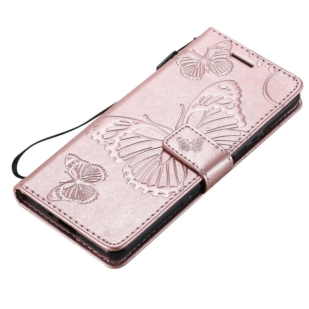 Wallet Stand Design Butterflies Pattern Imprinting Leather Case for Sony Xperia 10 III 5G - Rose Gold-7