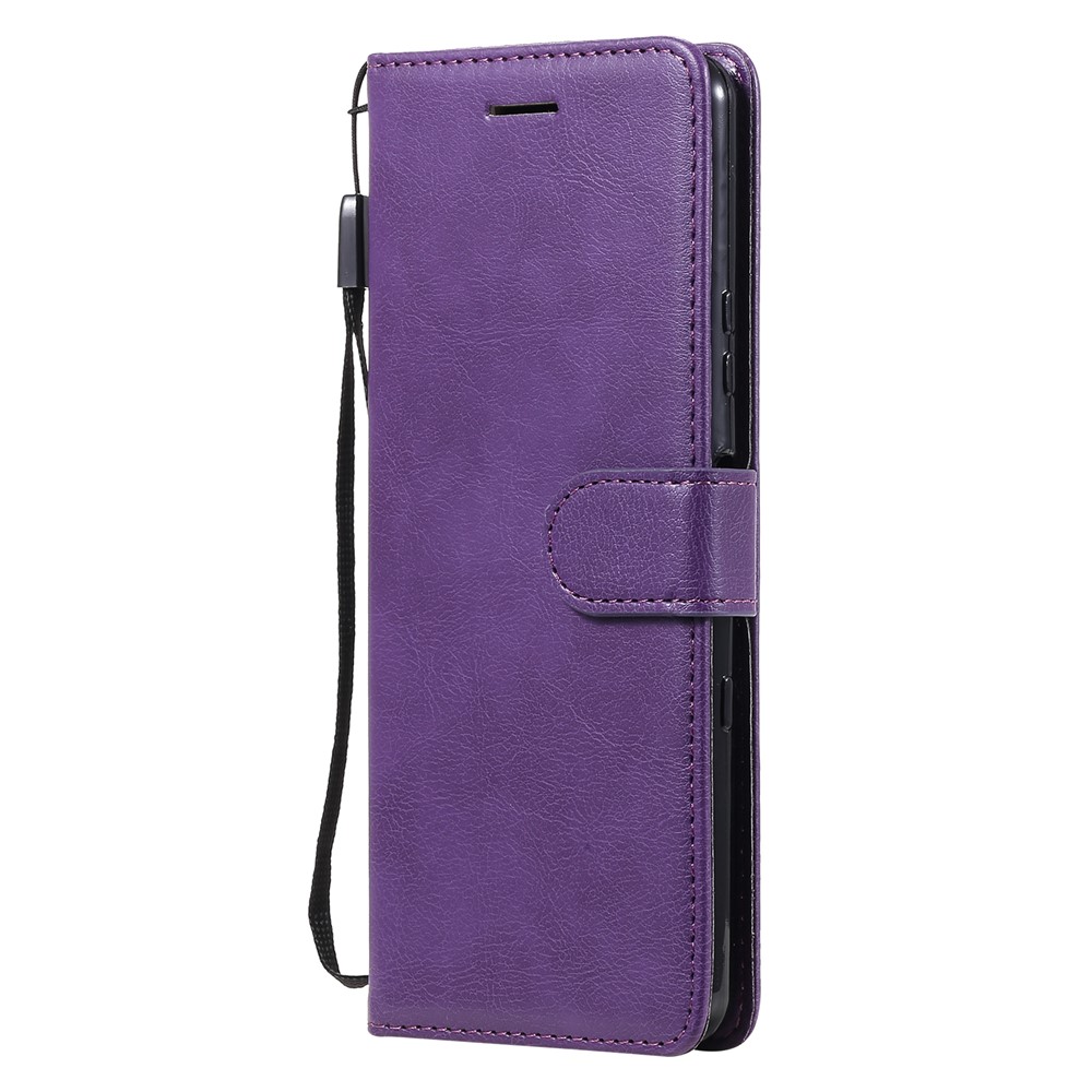 Wallet Stand Leather Phone Case Shell with Strap Casing for Sony Xperia 10 III 5G - Purple-2
