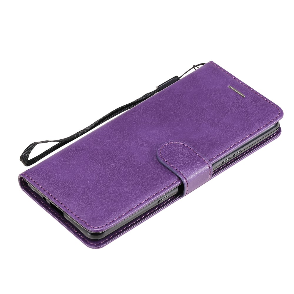 Wallet Stand Leather Phone Case Shell with Strap Casing for Sony Xperia 10 III 5G - Purple-7
