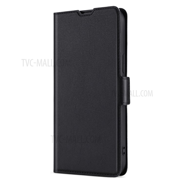 Ultra-thin Leather Phone Protective Cover Side Magnetic Closure Stand Case with Built-in Card Slot for Sony Xperia 1 III 5G - Black-5