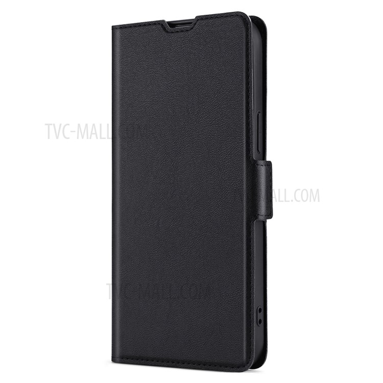 Full Coverage Ultra-thin Leather Cover Side Magnetic Closure Stand Case with Card Slot for Sony Xperia Ace 2 - Black-5