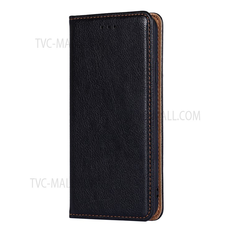 Solid Color Auto-absorbed Closure PU Leather Wallet Stand Phone Shell Case for Sony Xperia 5 III 5G - Black-2