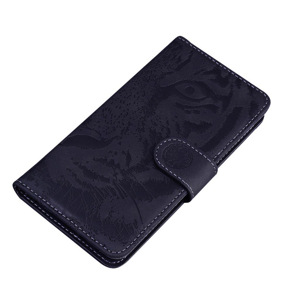 Tiger Imprint Pattern Flip Phone Case Full Protection Leather Wallet Stand Phone Shell for Sony Xperia 1 III 5G - Black-5