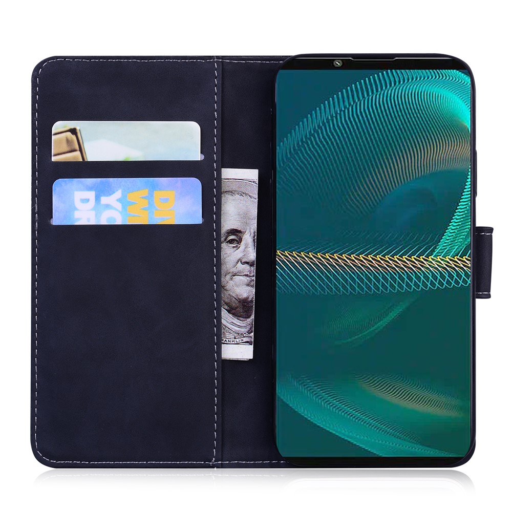 Practical Wallet Design Quality Leather Protective Phone Case Shell Stand Cover for Sony Xperia 5 III 5G - Black-4
