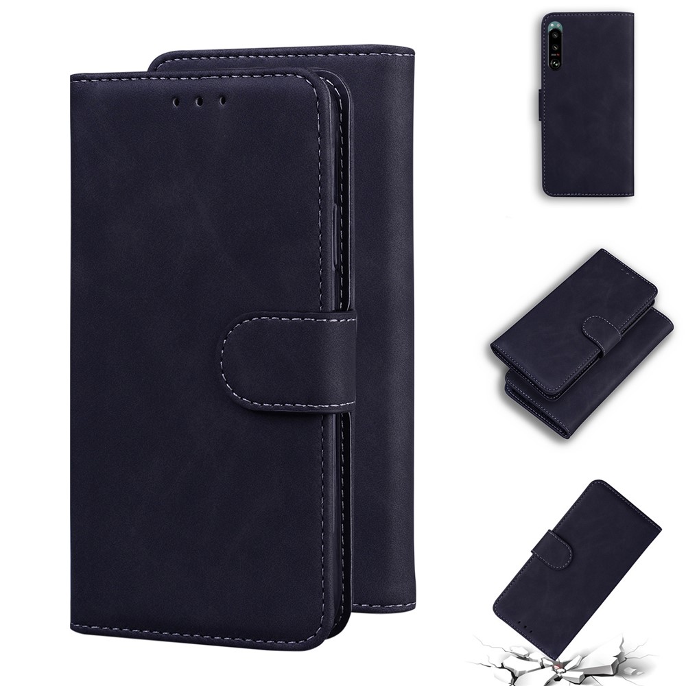Practical Wallet Design Quality Leather Protective Phone Case Shell Stand Cover for Sony Xperia 5 III 5G - Black-7