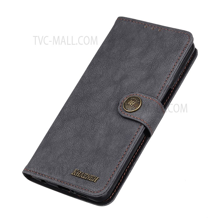 KHAZNEH Vintage Split Leather Case Scratch-resistant Magnetic Clasp Stand Phone Shell with Wallet for Sony Xperia Pro-I - Black-6