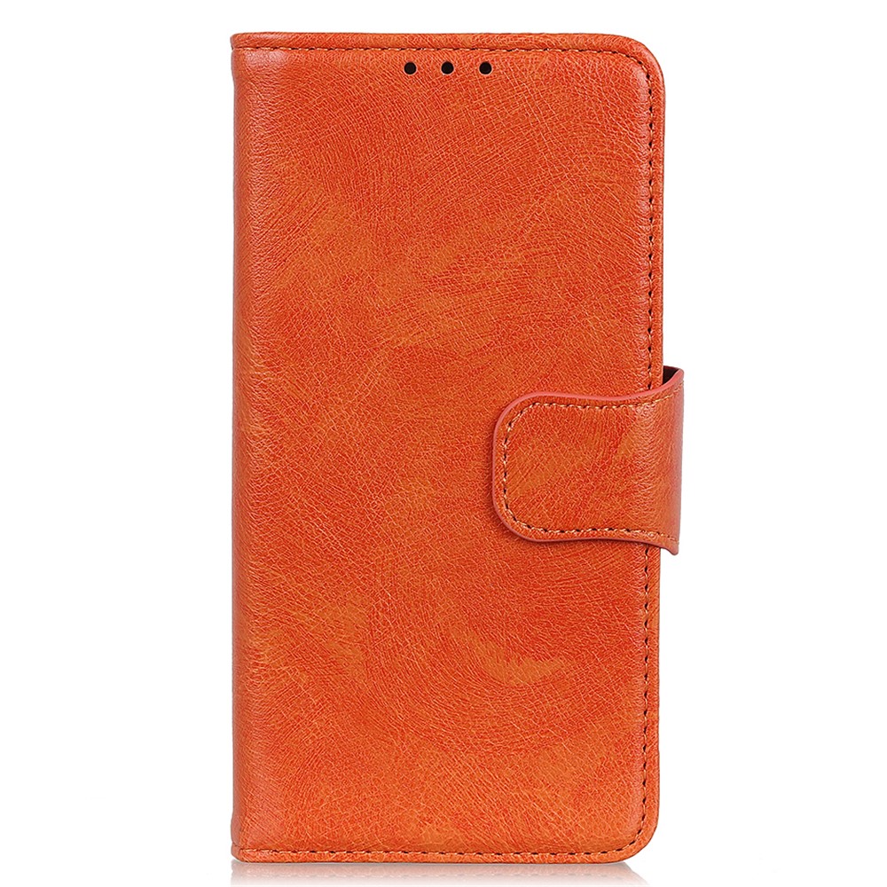 Magnetic Closure Nappa Texture Split Leather Case Flip Folio Stand Wallet Phone Cover for Sony Xperia Pro-I - Orange-2
