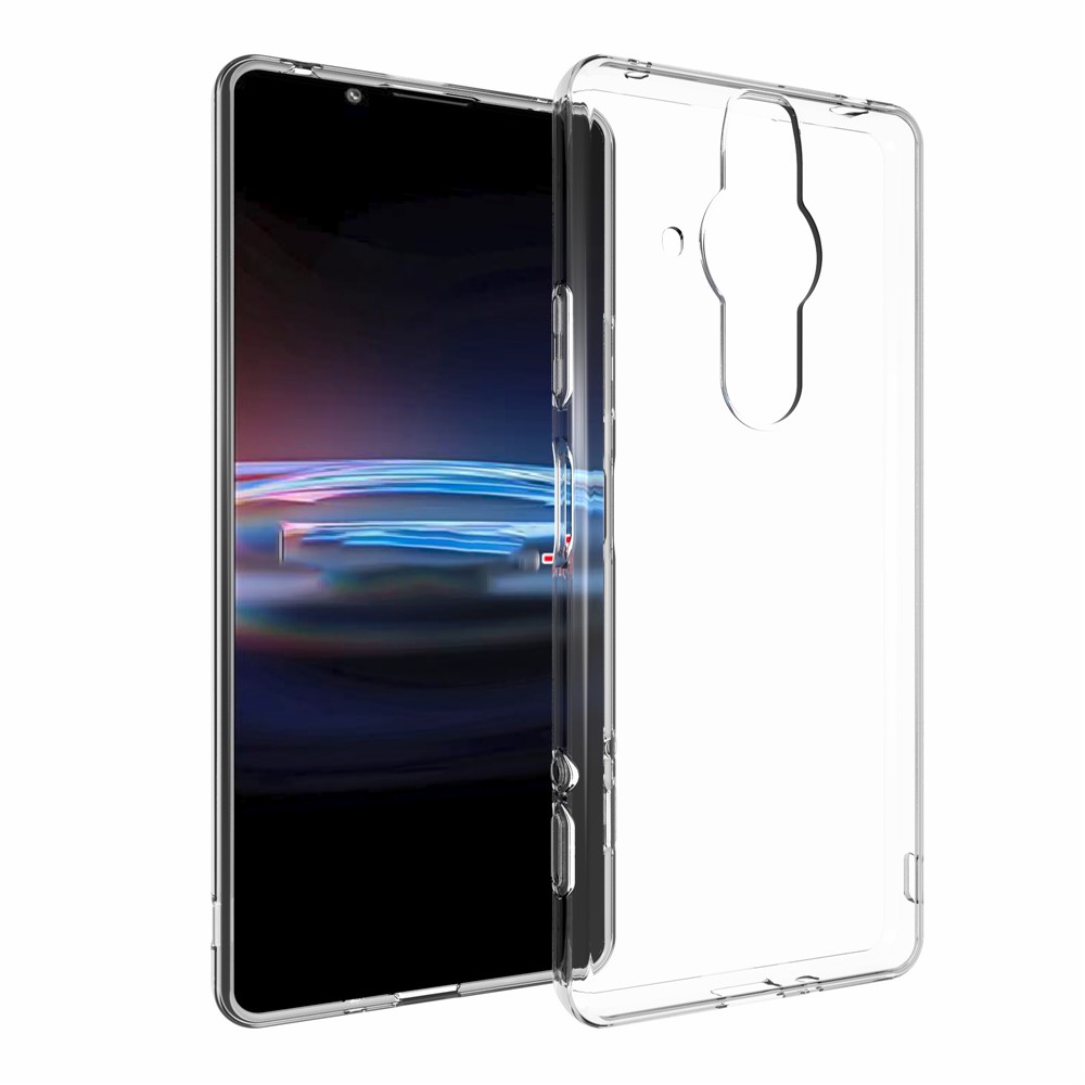 10Pcs/Pack Clear Flexible TPU Case Inner Watermark-Free Phone Cover Shell for Sony Xperia Pro-1