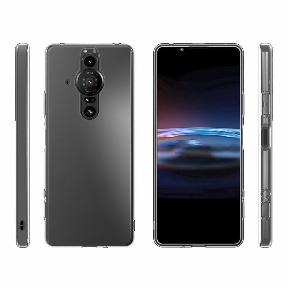10Pcs/Pack Clear Flexible TPU Case Inner Watermark-Free Phone Cover Shell for Sony Xperia Pro-6