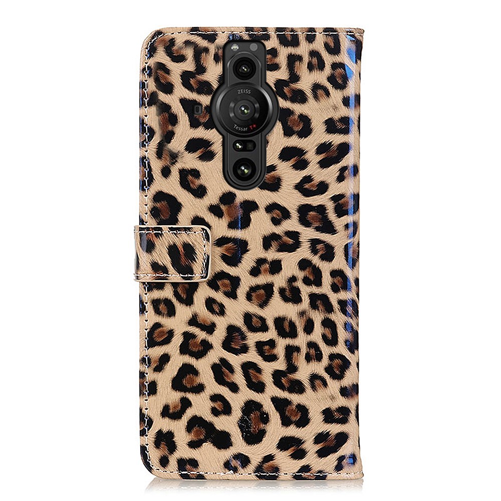 Leopard Pattern PU Leather Wallet Case Stand Feature Flip Folio Cover for Sony Xperia Pro-I-3