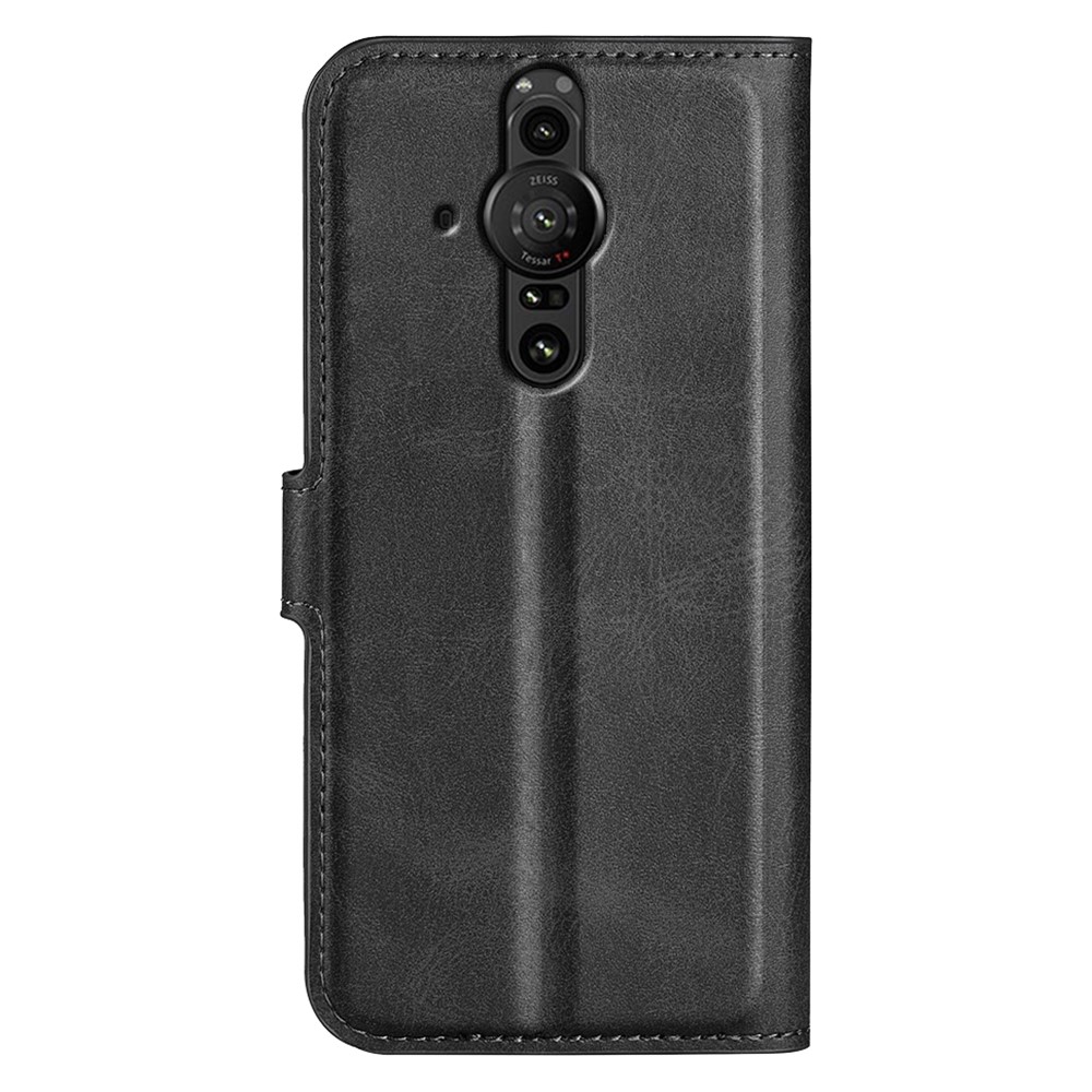 Ultra-slim Magnetic Wallet Stand Case PU Leather+TPU Interior Protective Flip Cover for Sony Xperia Pro-I - Black-3