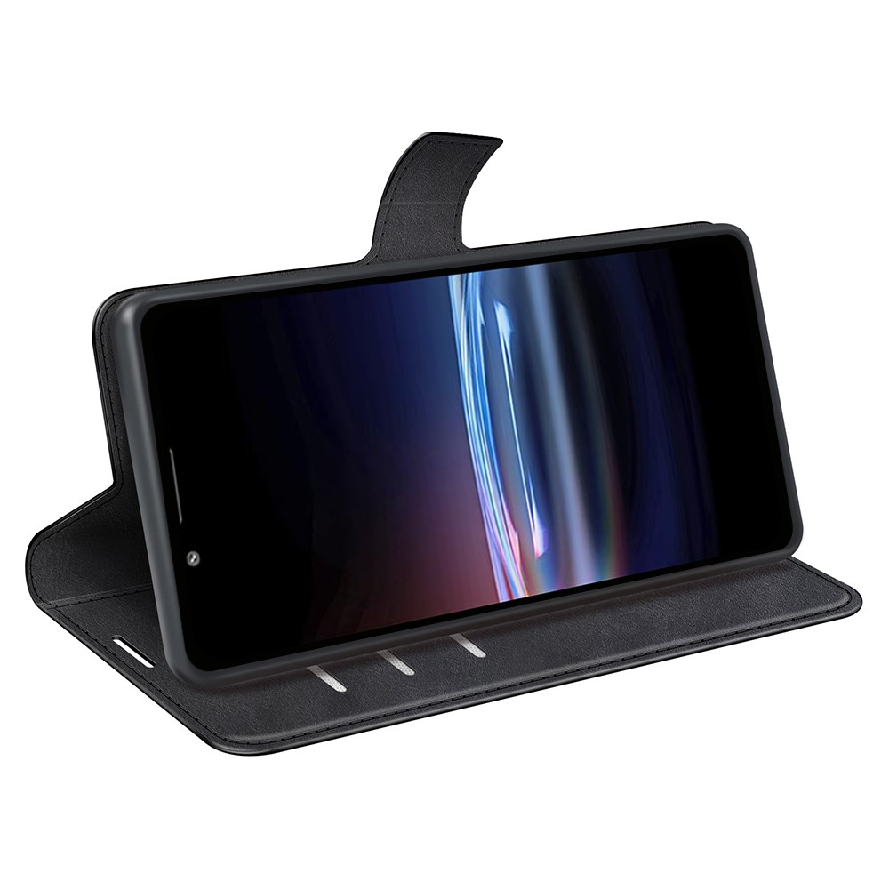 Ultra-slim Magnetic Wallet Stand Case PU Leather+TPU Interior Protective Flip Cover for Sony Xperia Pro-I - Black-5