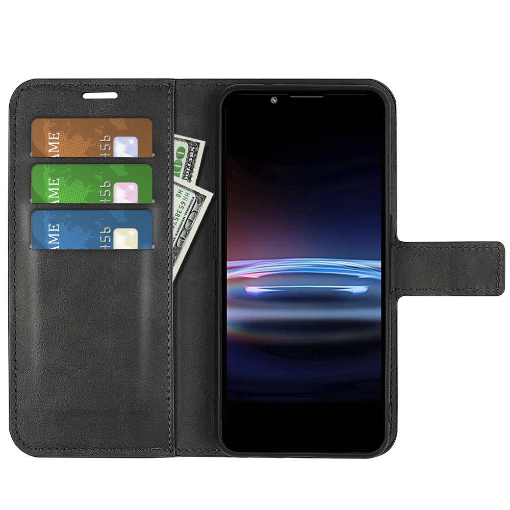 Ultra-slim Magnetic Wallet Stand Case PU Leather+TPU Interior Protective Flip Cover for Sony Xperia Pro-I - Black-6